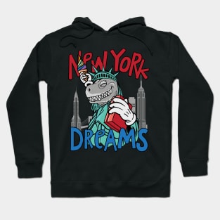 dinosaur liberty hand drawn Hoodie